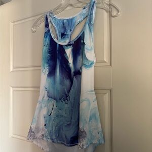 Athleta Marble Blue and White Tank Top